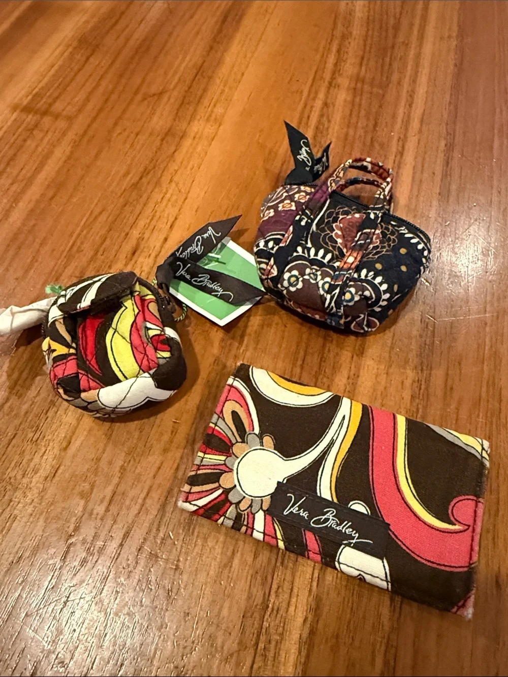 Rare Vera Bradley mini tote, mini backpack and card holder Puccini pattern